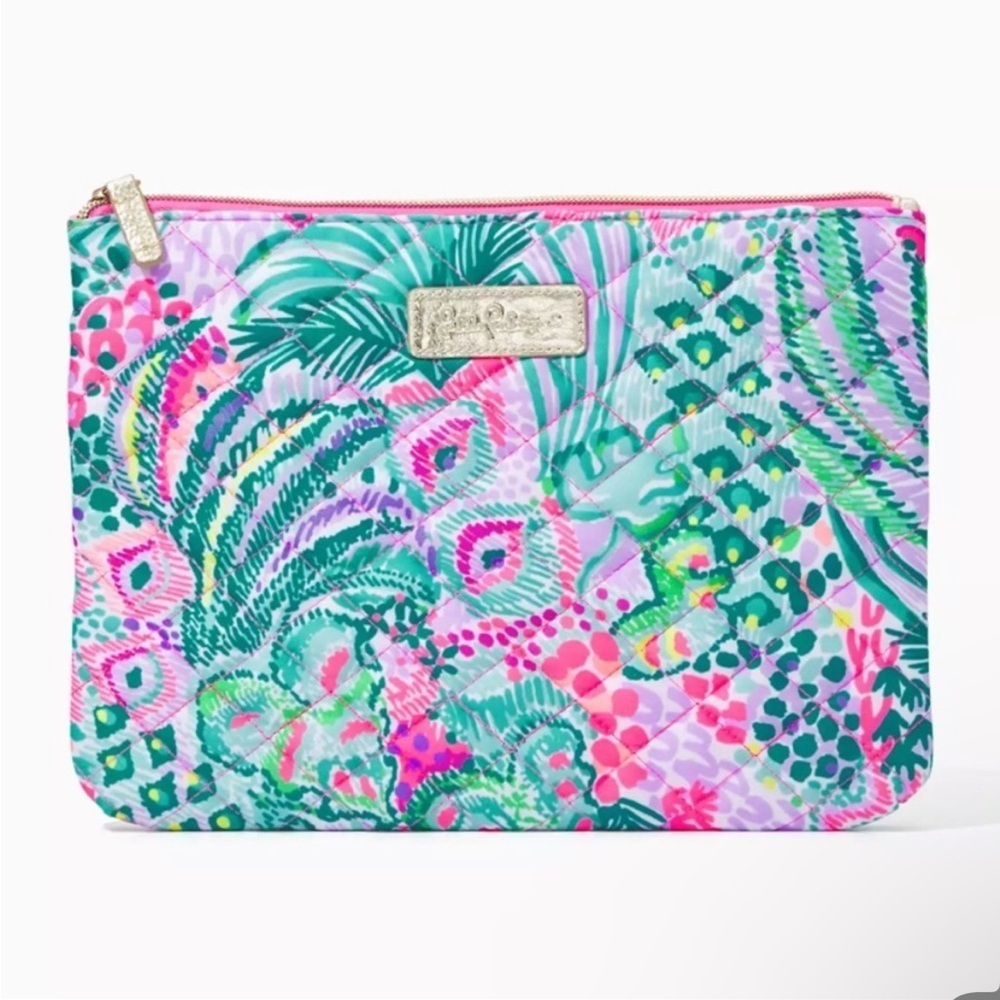 NWOT Lilly Pulitzer GWP Quilted Pouch in Banana Split
